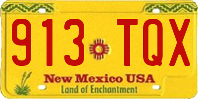 NM license plate 913TQX