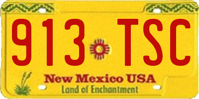 NM license plate 913TSC