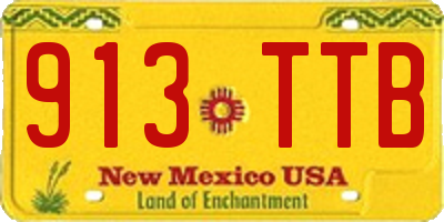 NM license plate 913TTB