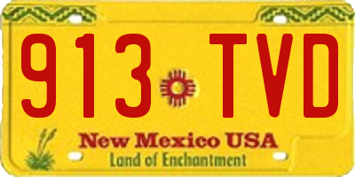 NM license plate 913TVD