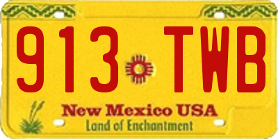 NM license plate 913TWB