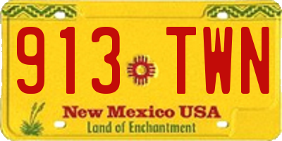 NM license plate 913TWN