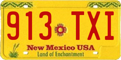 NM license plate 913TXI