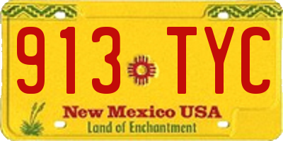 NM license plate 913TYC