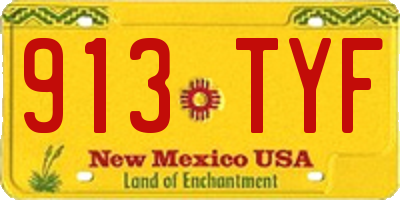 NM license plate 913TYF