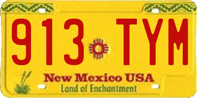 NM license plate 913TYM