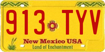 NM license plate 913TYV