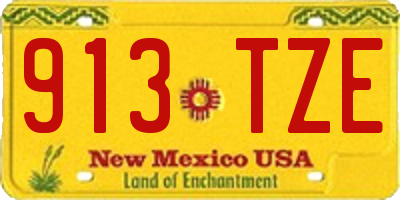 NM license plate 913TZE