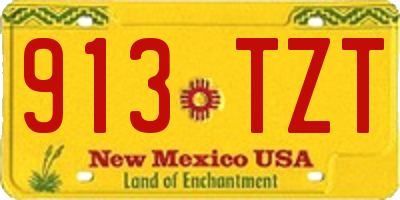 NM license plate 913TZT