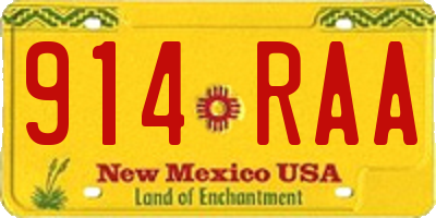 NM license plate 914RAA