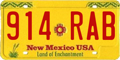 NM license plate 914RAB