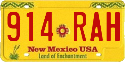 NM license plate 914RAH