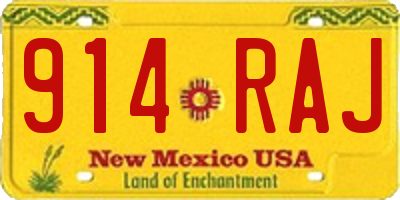 NM license plate 914RAJ