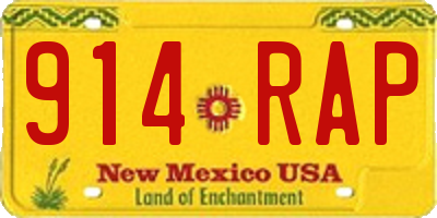 NM license plate 914RAP