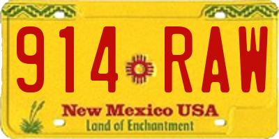 NM license plate 914RAW