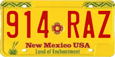 NM license plate 914RAZ