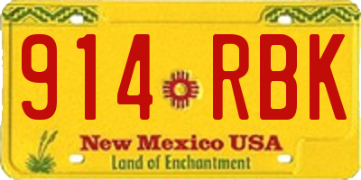 NM license plate 914RBK
