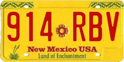 NM license plate 914RBV