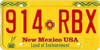 NM license plate 914RBX