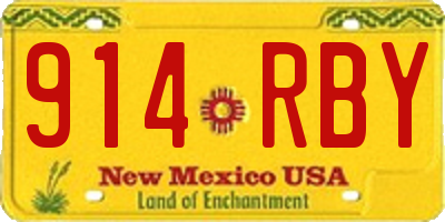 NM license plate 914RBY