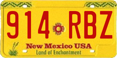 NM license plate 914RBZ