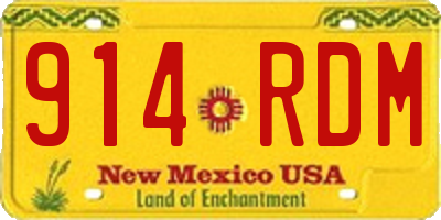 NM license plate 914RDM