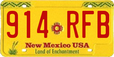 NM license plate 914RFB