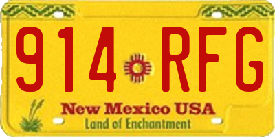 NM license plate 914RFG