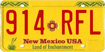 NM license plate 914RFL