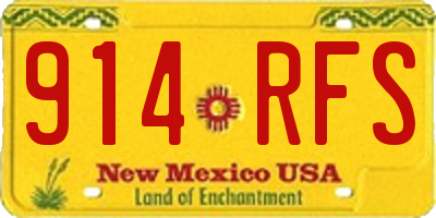 NM license plate 914RFS