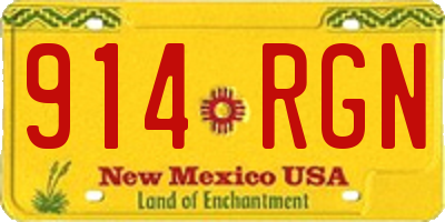 NM license plate 914RGN