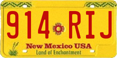 NM license plate 914RIJ