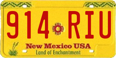 NM license plate 914RIU