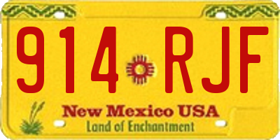 NM license plate 914RJF