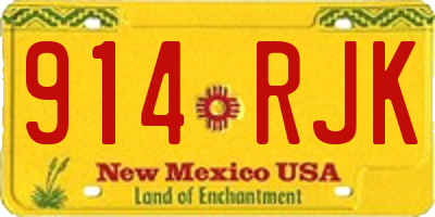 NM license plate 914RJK