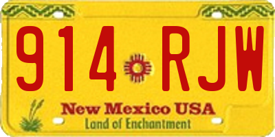 NM license plate 914RJW