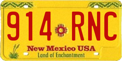 NM license plate 914RNC