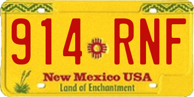 NM license plate 914RNF