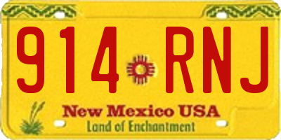 NM license plate 914RNJ