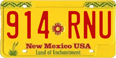 NM license plate 914RNU