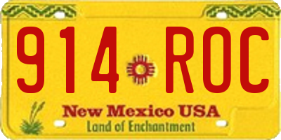 NM license plate 914ROC