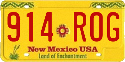 NM license plate 914ROG