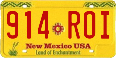 NM license plate 914ROI