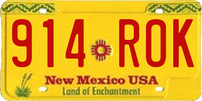 NM license plate 914ROK