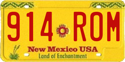 NM license plate 914ROM