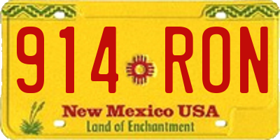 NM license plate 914RON
