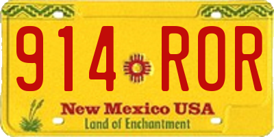 NM license plate 914ROR