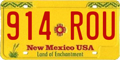 NM license plate 914ROU