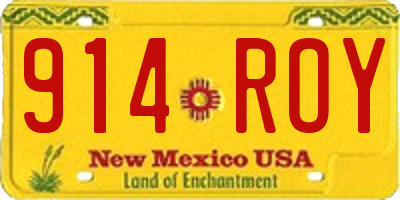 NM license plate 914ROY