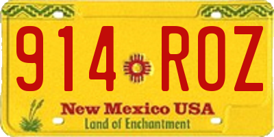 NM license plate 914ROZ